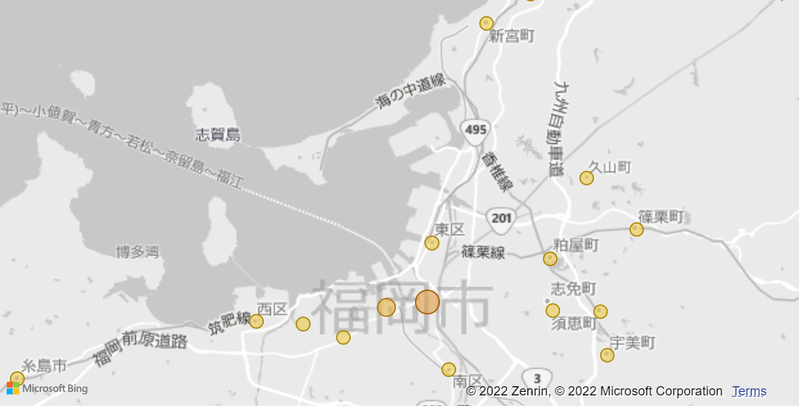 ダッシュボード 地図表示 変更前